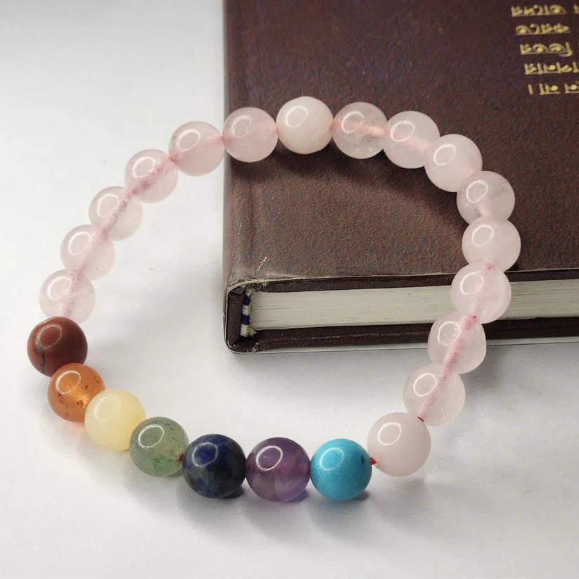 THE SIGNTIFIC ROSE QUARTZ + 7 CHAKRA BRACELET