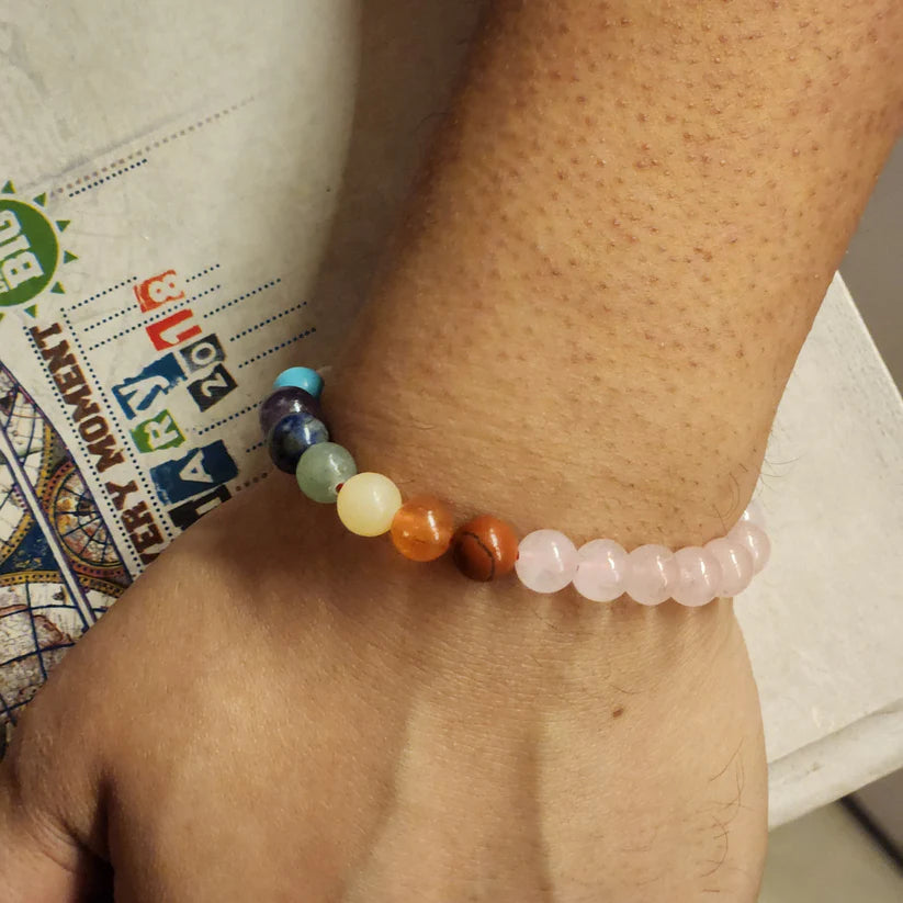 THE SIGNTIFIC ROSE QUARTZ + 7 CHAKRA BRACELET