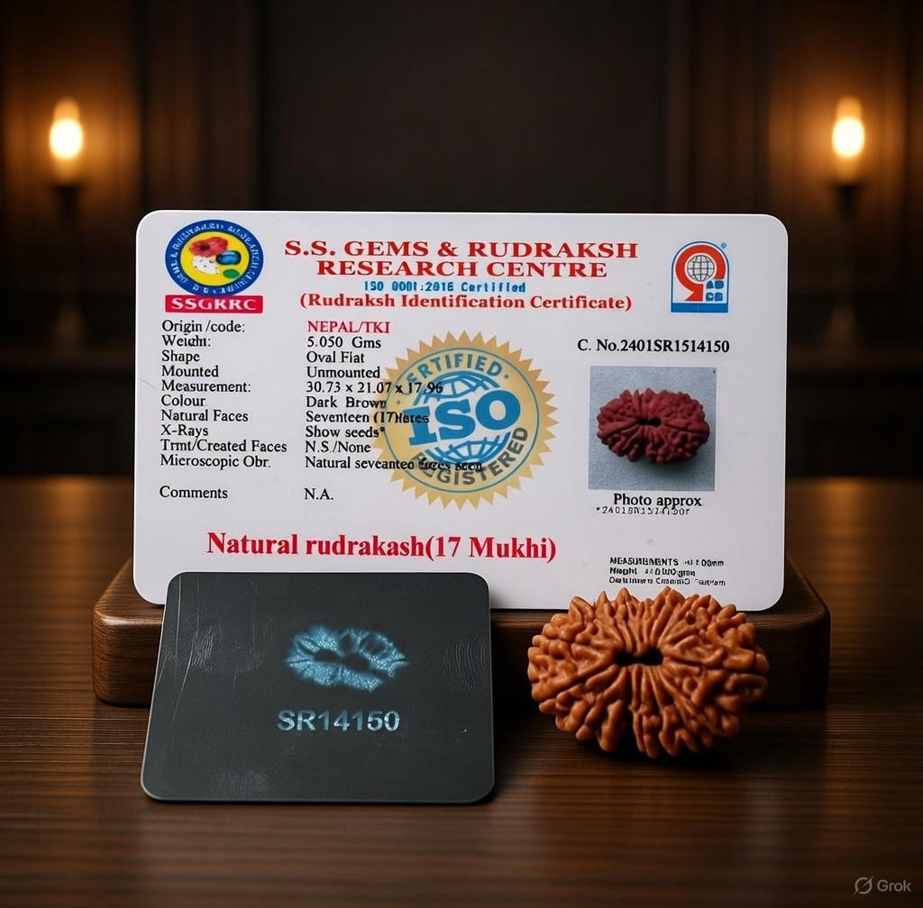 17MUKHI RUDRAKSH (100% ORIGINAL)(NEPALI)
