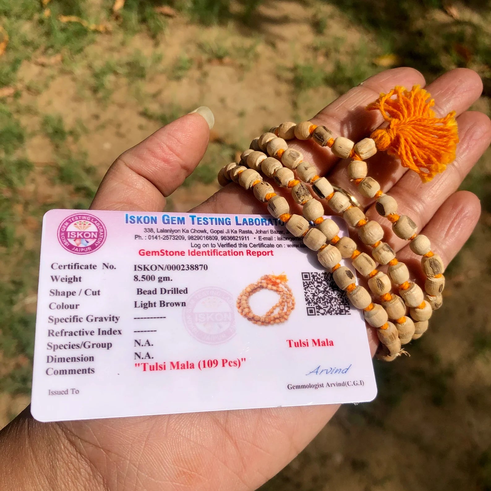 Tulsi Japa Mala: 108 Sacred Prayer Beads for Meditation