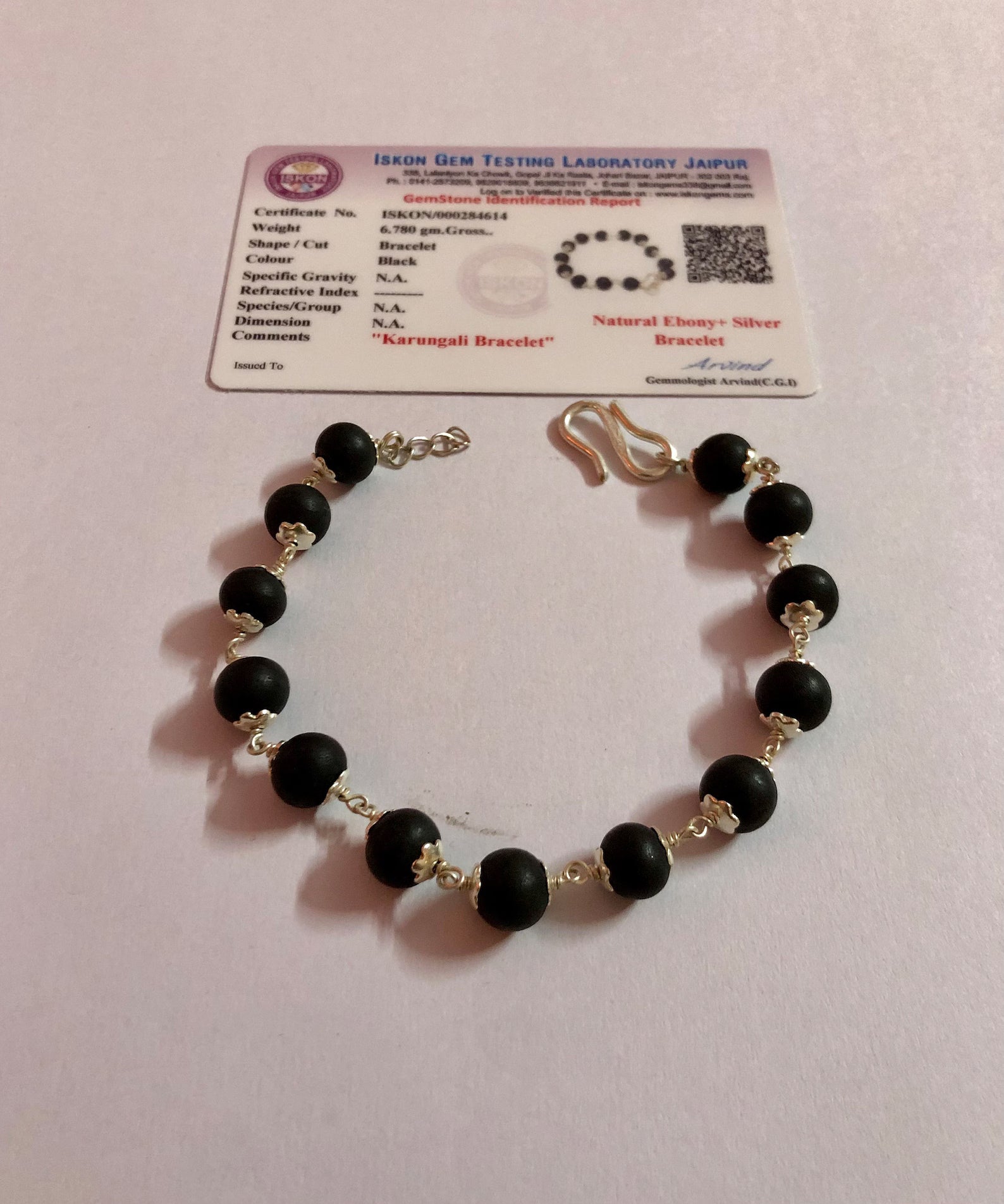 Karungali Malai Bracelet with Govt. Certification