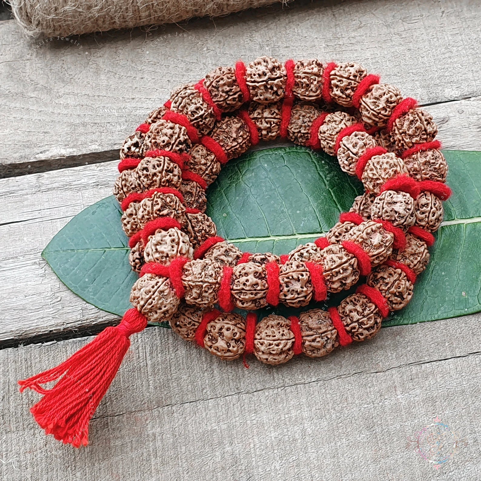 5 Mukhi Rudraksha Kantha Mala - 54+1 Beads | Natural & Lab-Certified