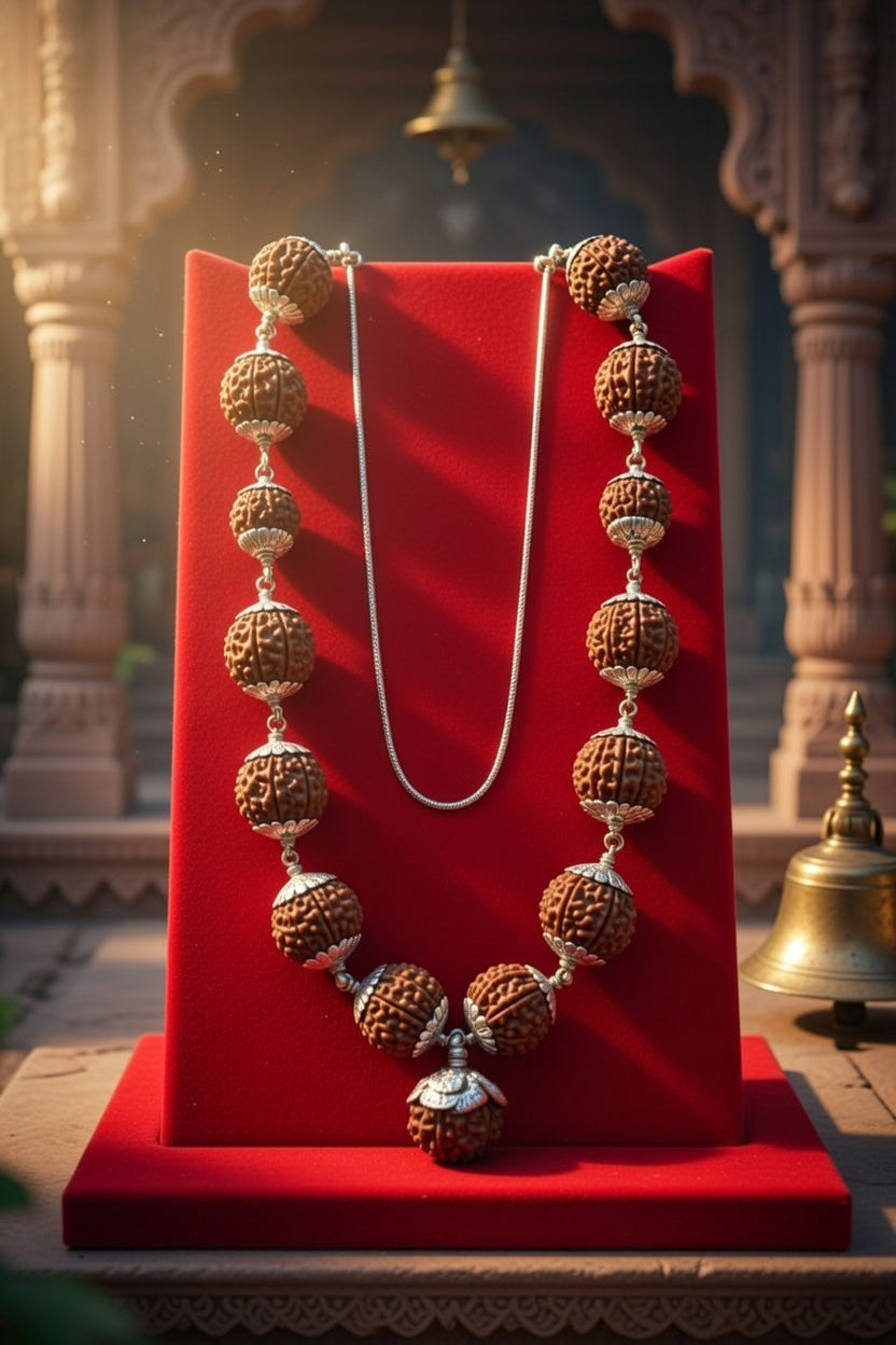 1-14 MUKHI RUDRAKSHA MALA - SIDDHA MALA (NEPALI BEADS)